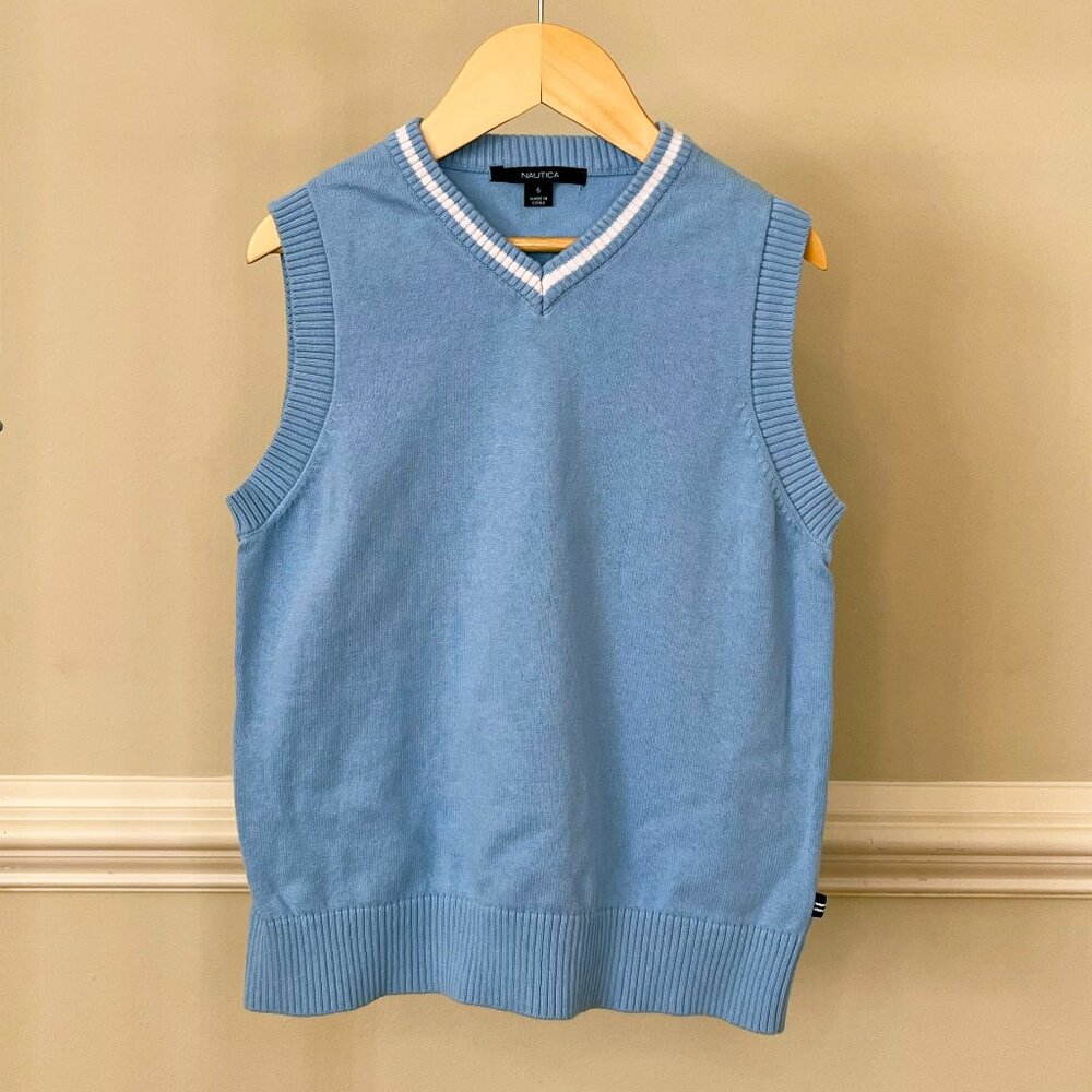 Nautica Kids Easter Spring Sky Blue Sweater Vest